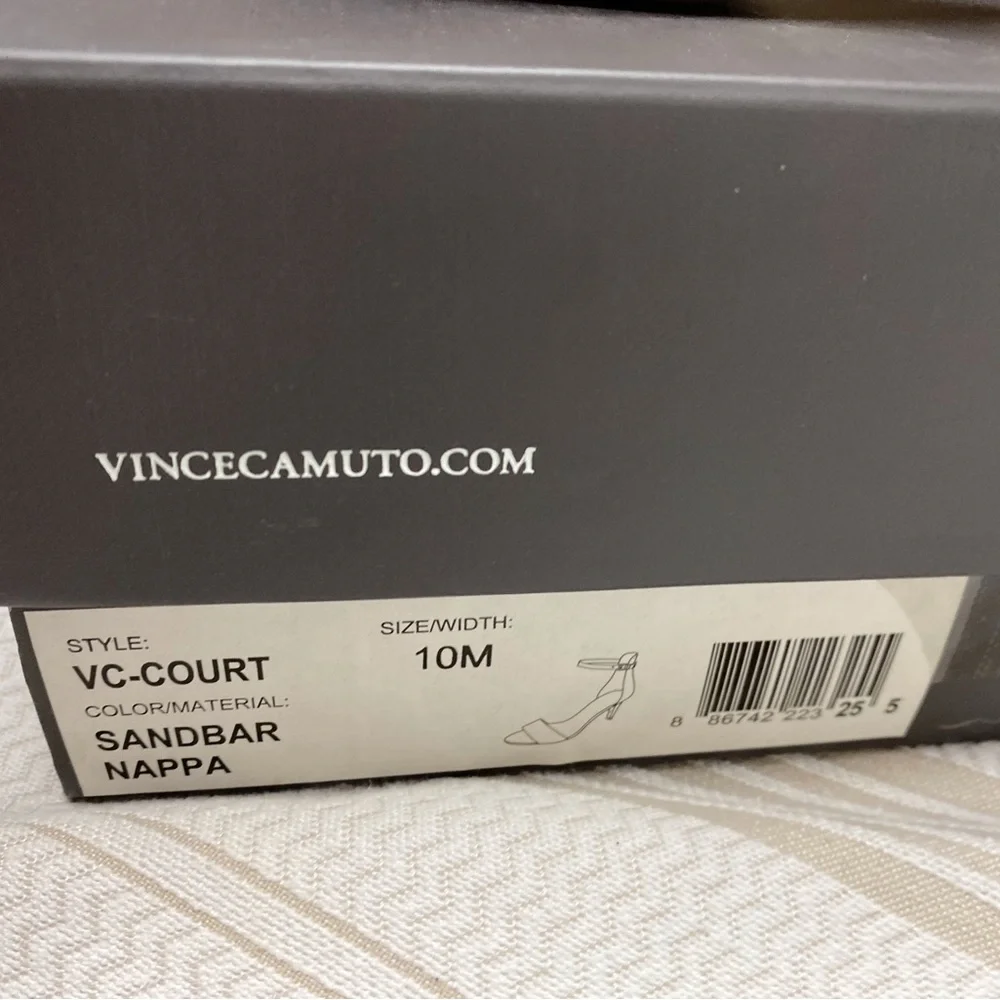 Vince Camuto Nude Leather Court High Heel Sandal sz10 - Picture 11 of 11